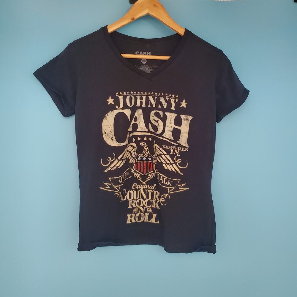Johnny Cash Tee Size Medium Short Sleeve V-Neck